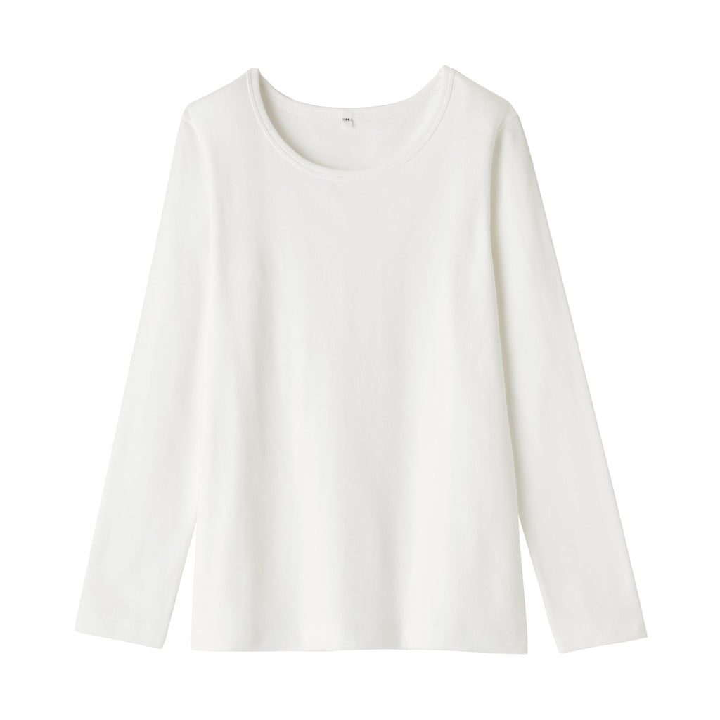 Women's Stretch Ribbed Crew Neck Long Sleeve T-Shirt