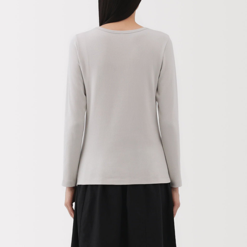 Women's Stretch Ribbed Crew Neck Long Sleeve T-Shirt