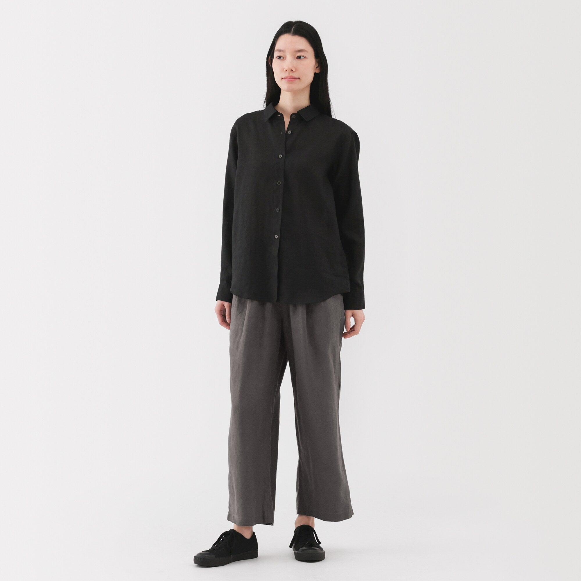 Women's Washed Linen Easy Wide Pants