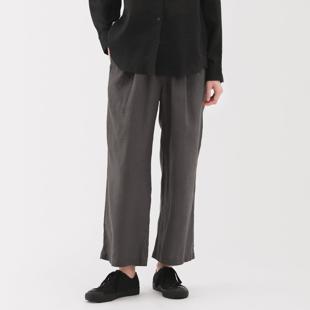 Women's Washed Linen Easy Wide Pants