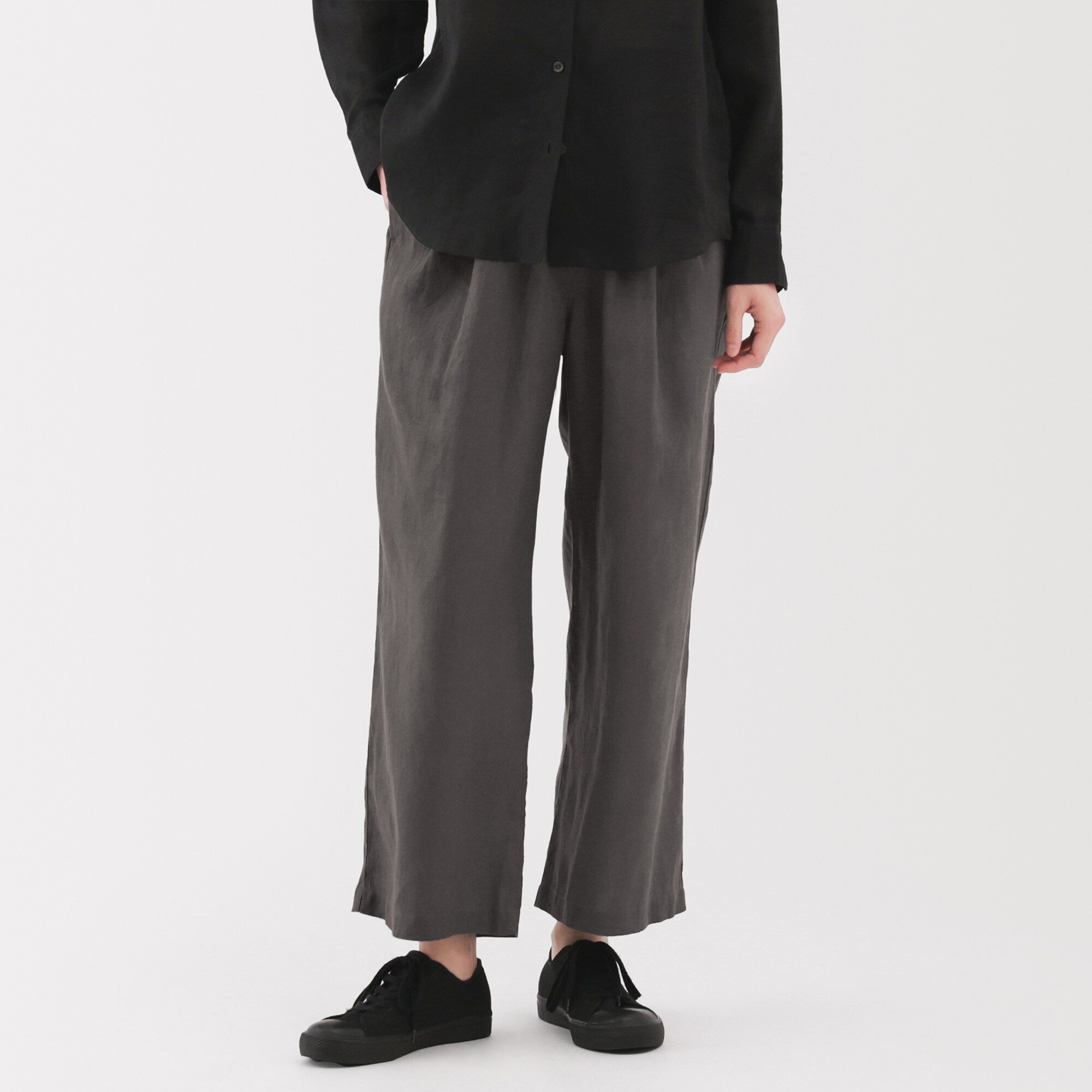 Women's Washed Linen Easy Wide Pants