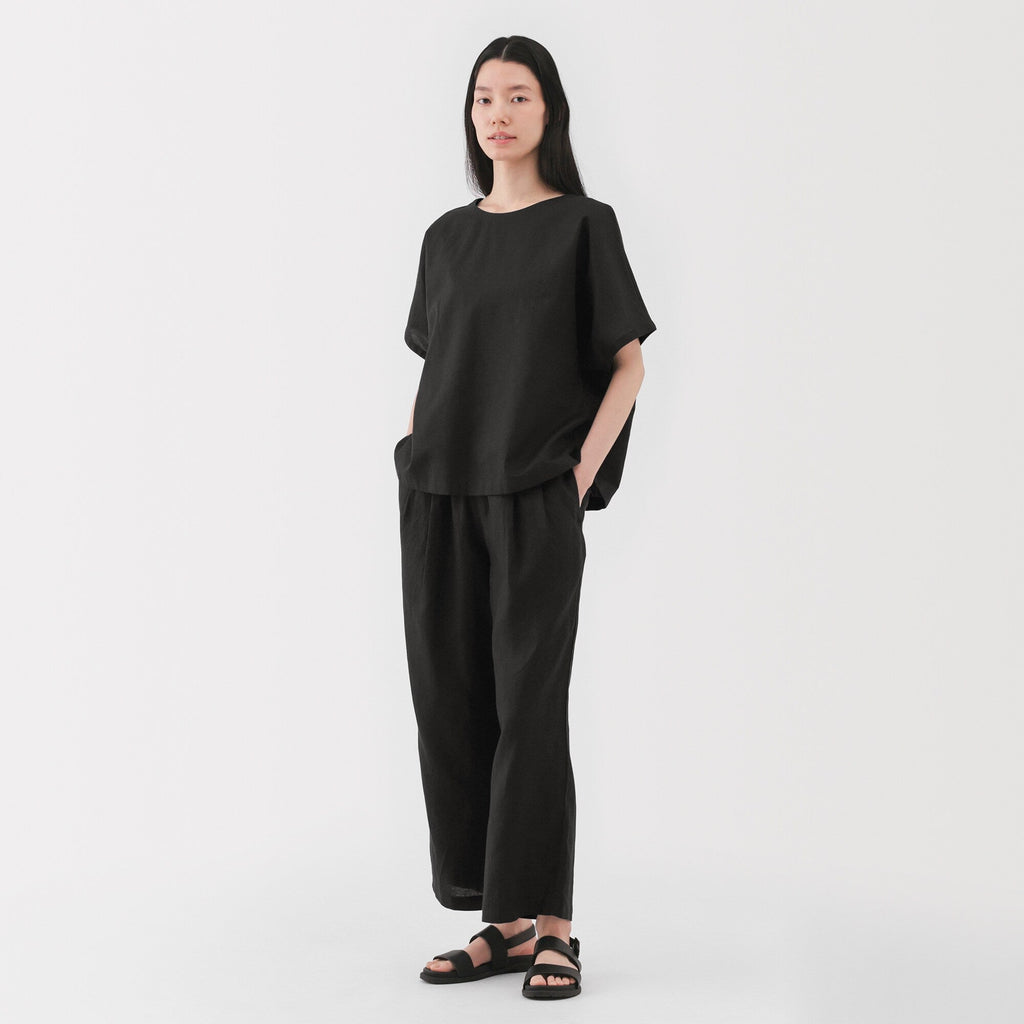 Women's Washed Linen Easy Wide Pants