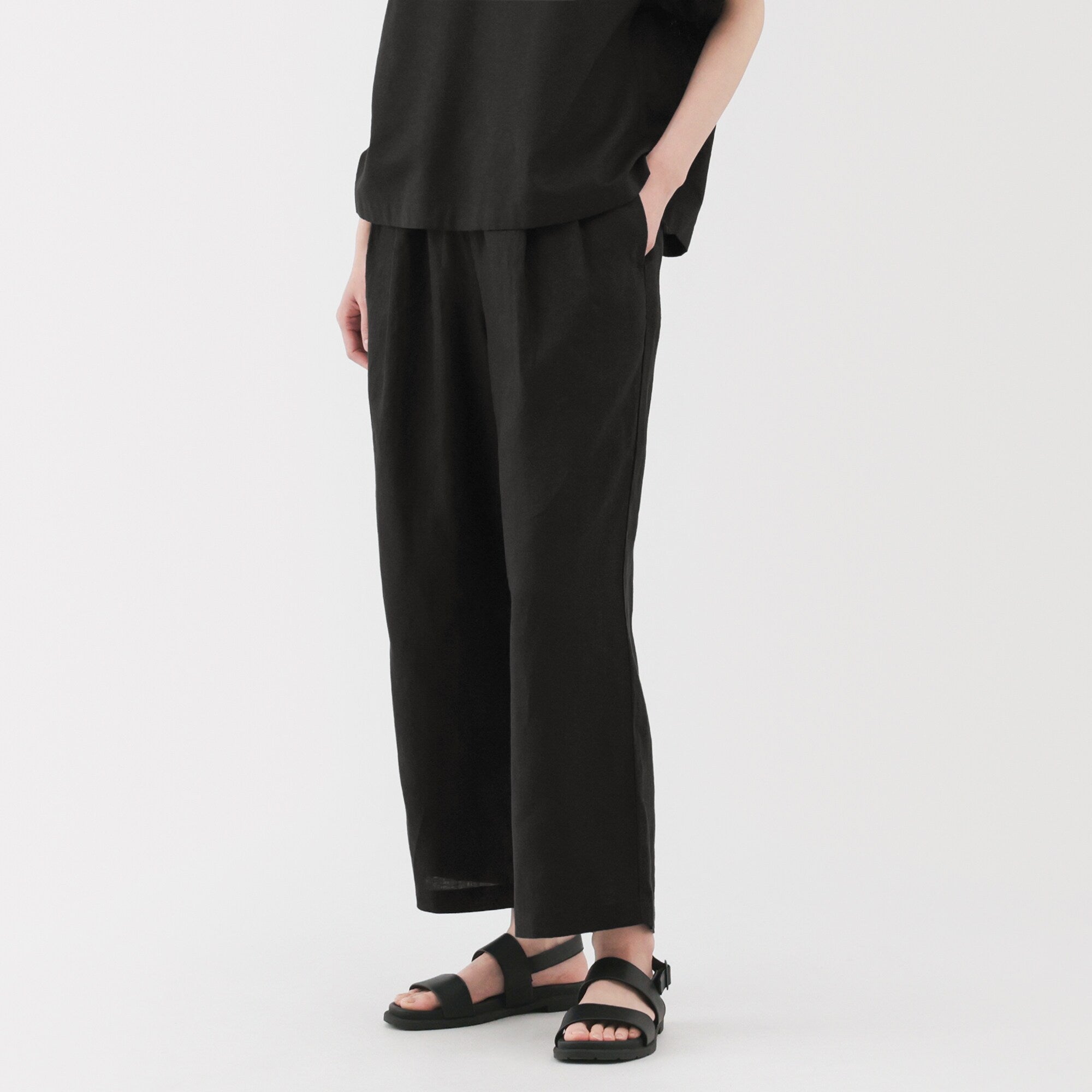 Women's Washed Linen Easy Wide Pants
