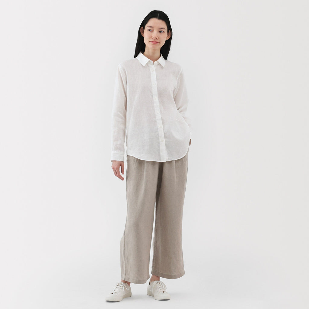 Women's Washed Linen Easy Wide Pants