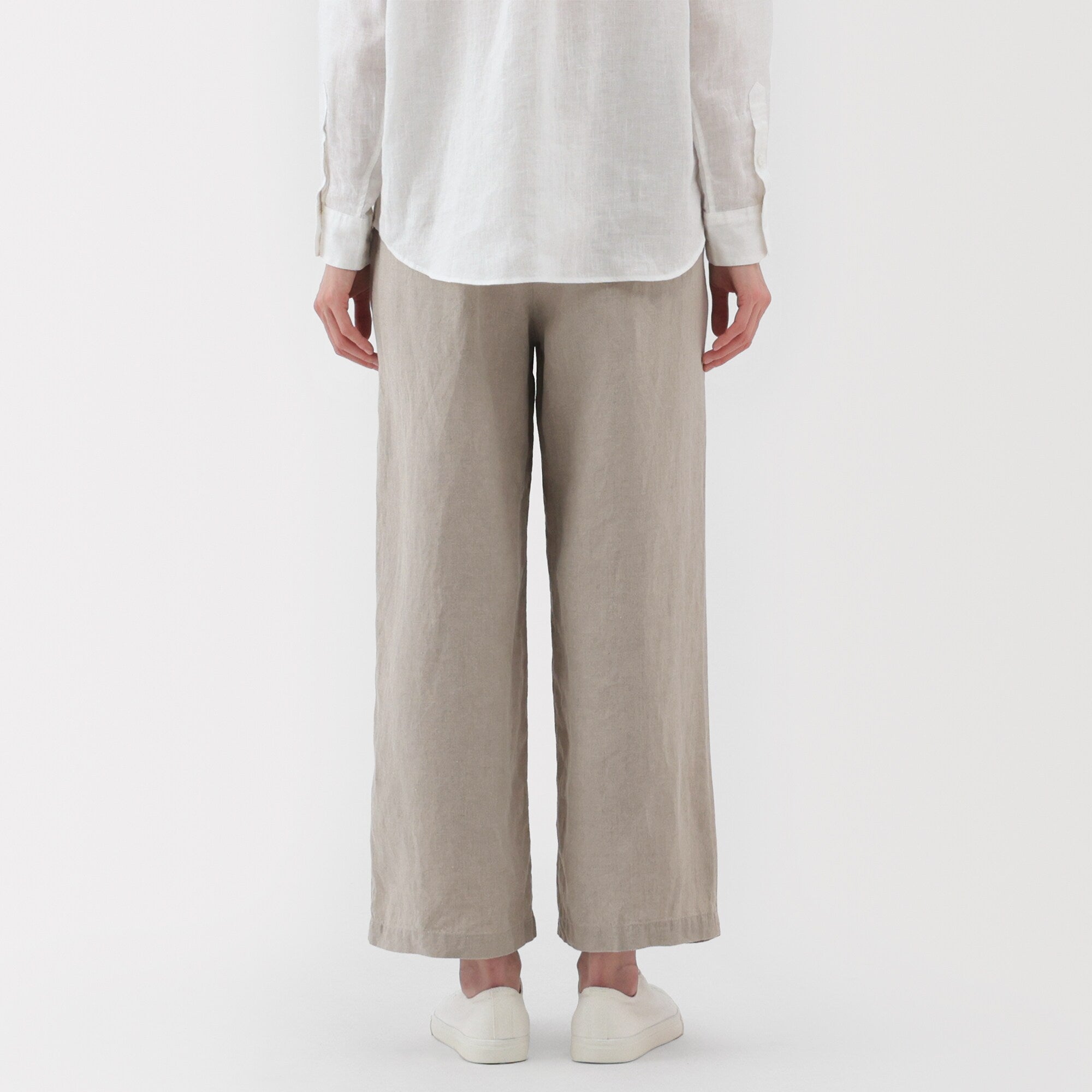 Women's Washed Linen Easy Wide Pants