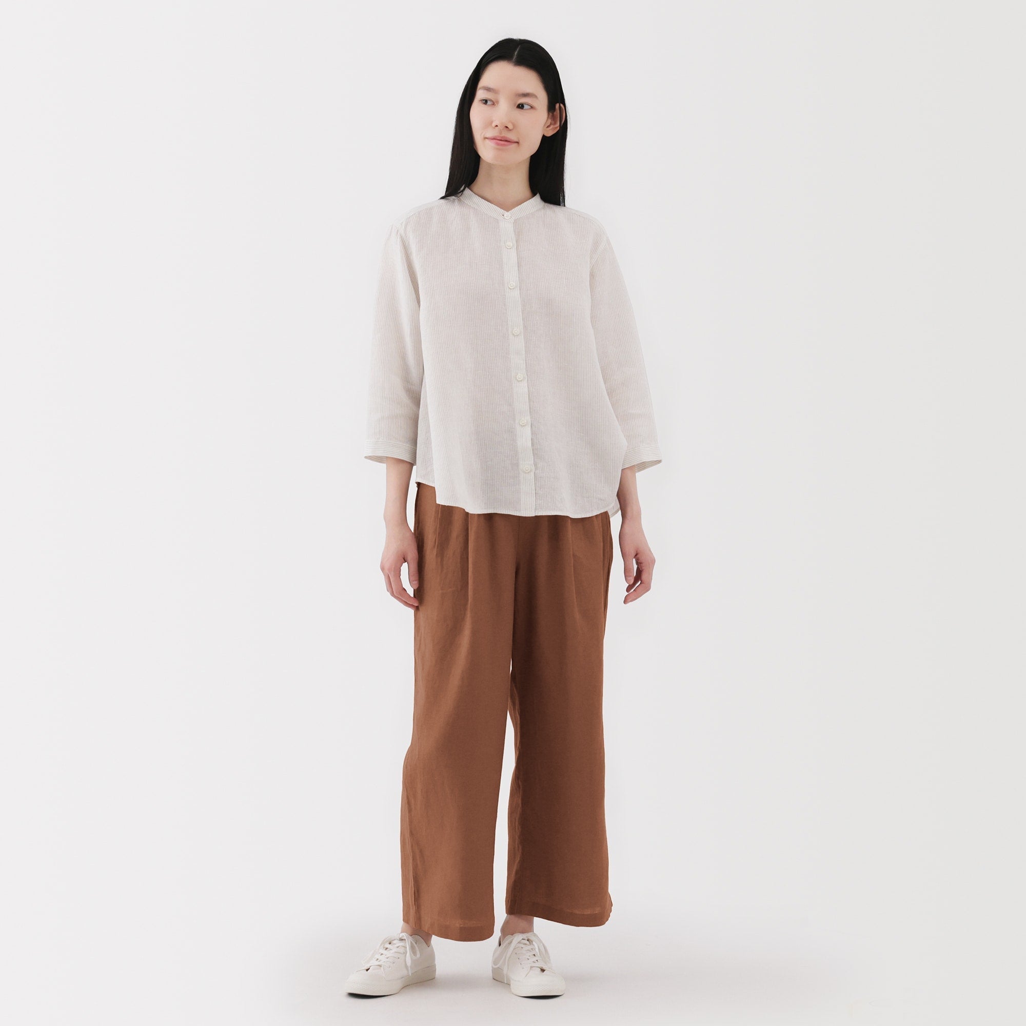 Women's Washed Linen Easy Wide Pants