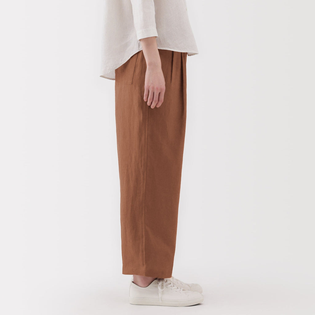 Women's Washed Linen Easy Wide Pants