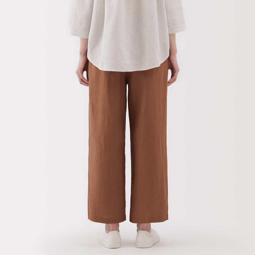 Women's Washed Linen Easy Wide Pants