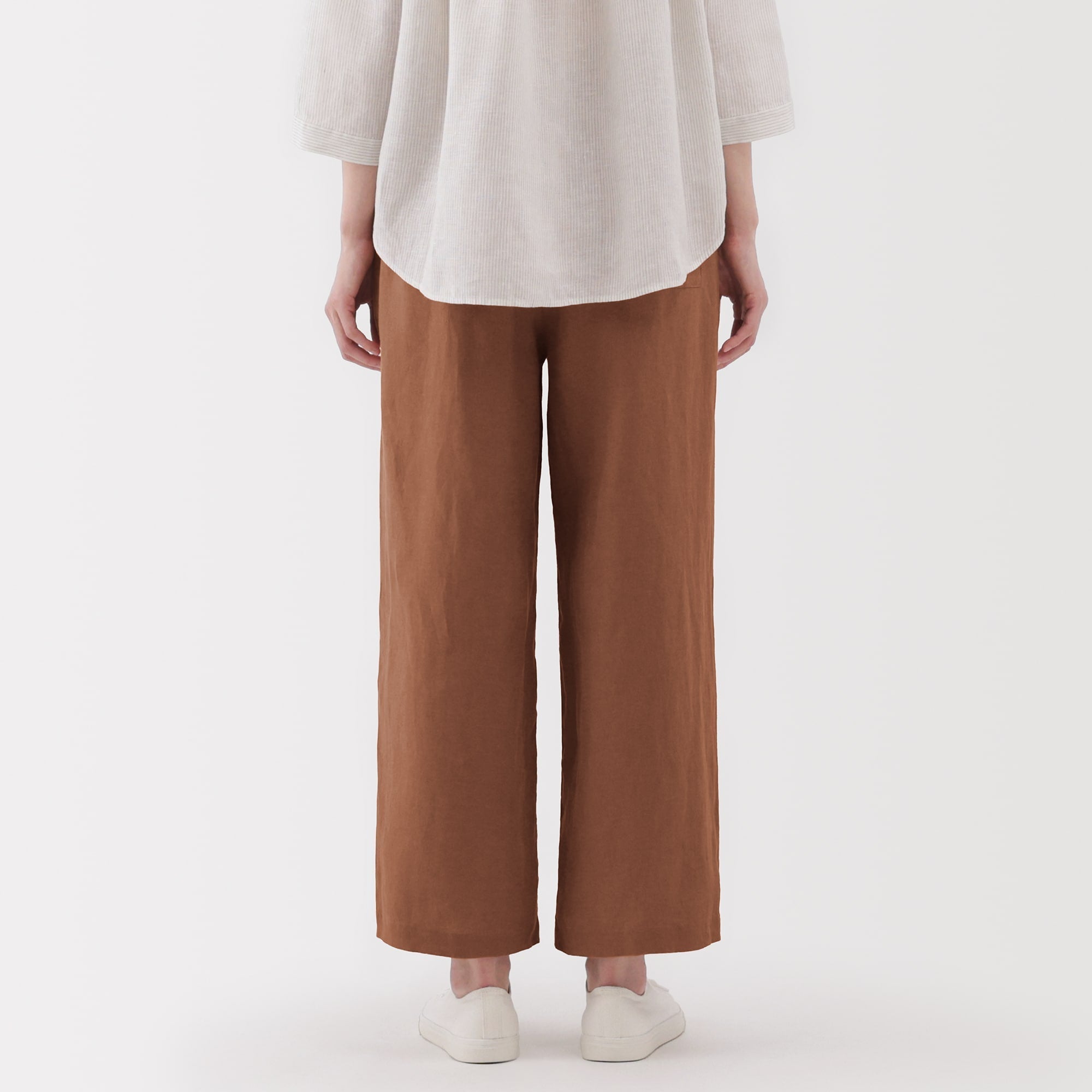Women's Washed Linen Easy Wide Pants