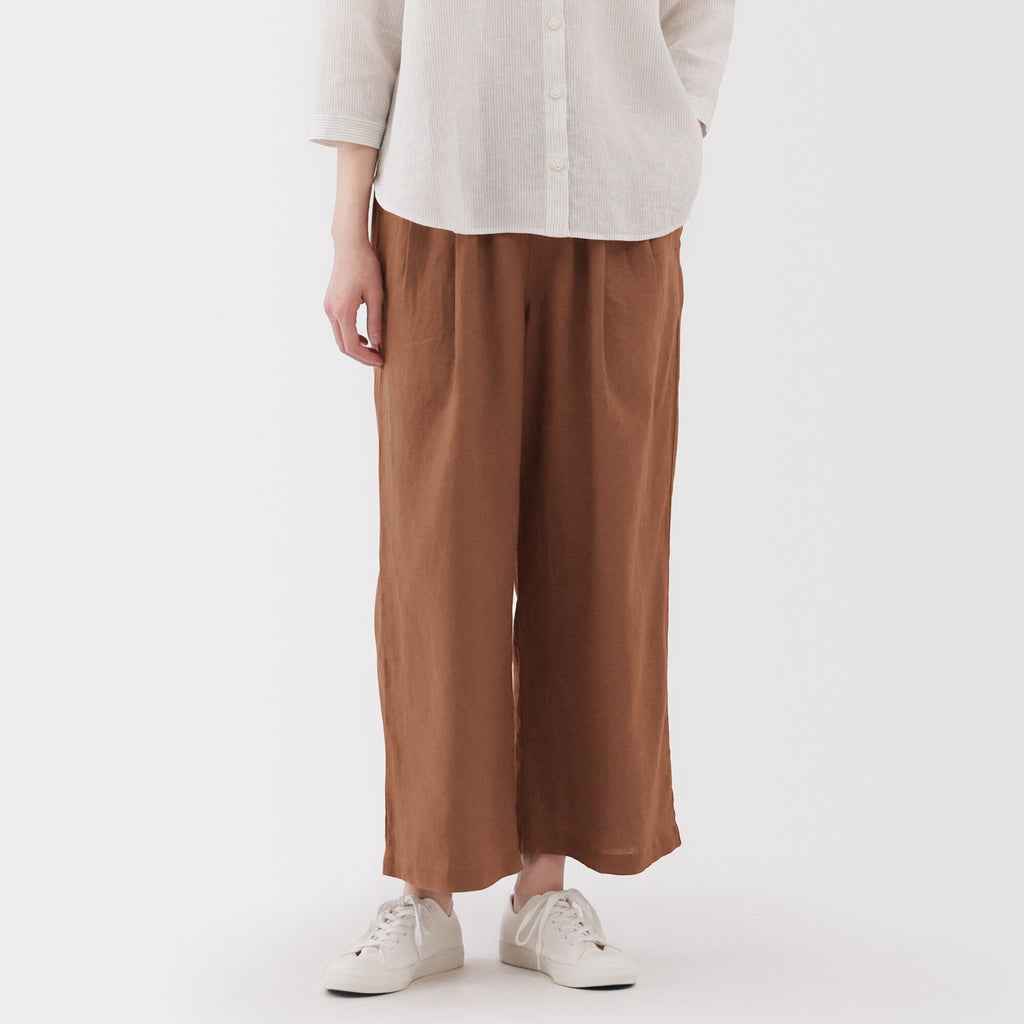 Women's Washed Linen Easy Wide Pants
