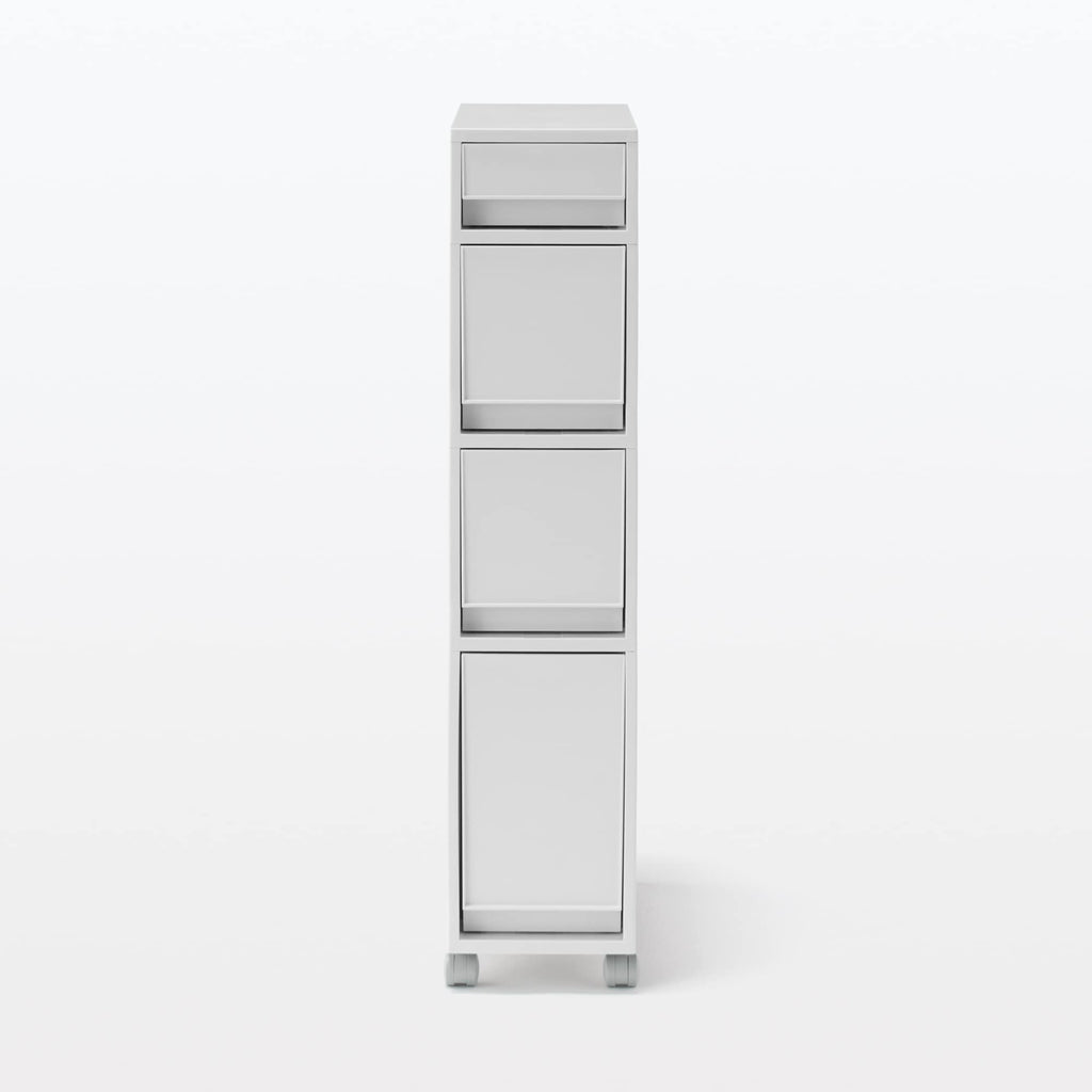 Polypropylene Stocker with Caster #2 - White Gray 4 Tier