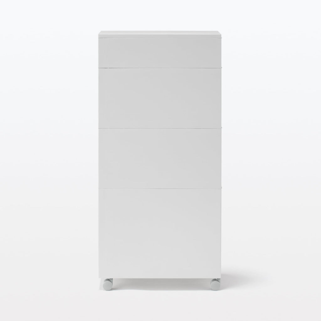Polypropylene Stocker with Caster #2 - White Gray 4 Tier