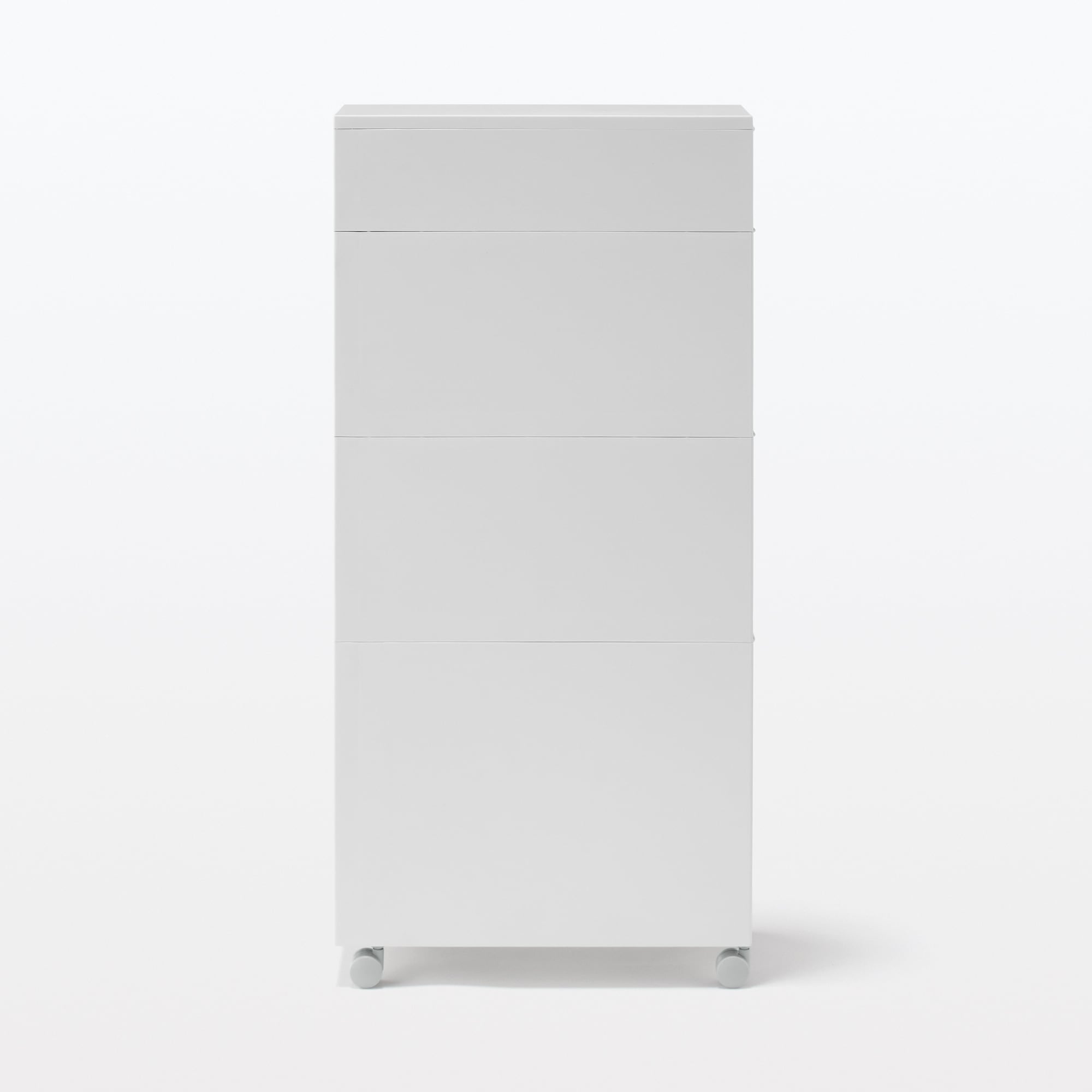 Polypropylene Stocker with Caster #2 - White Gray 4 Tier