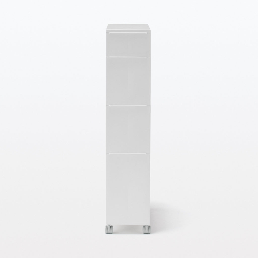 Polypropylene Stocker with Caster #2 - White Gray 4 Tier