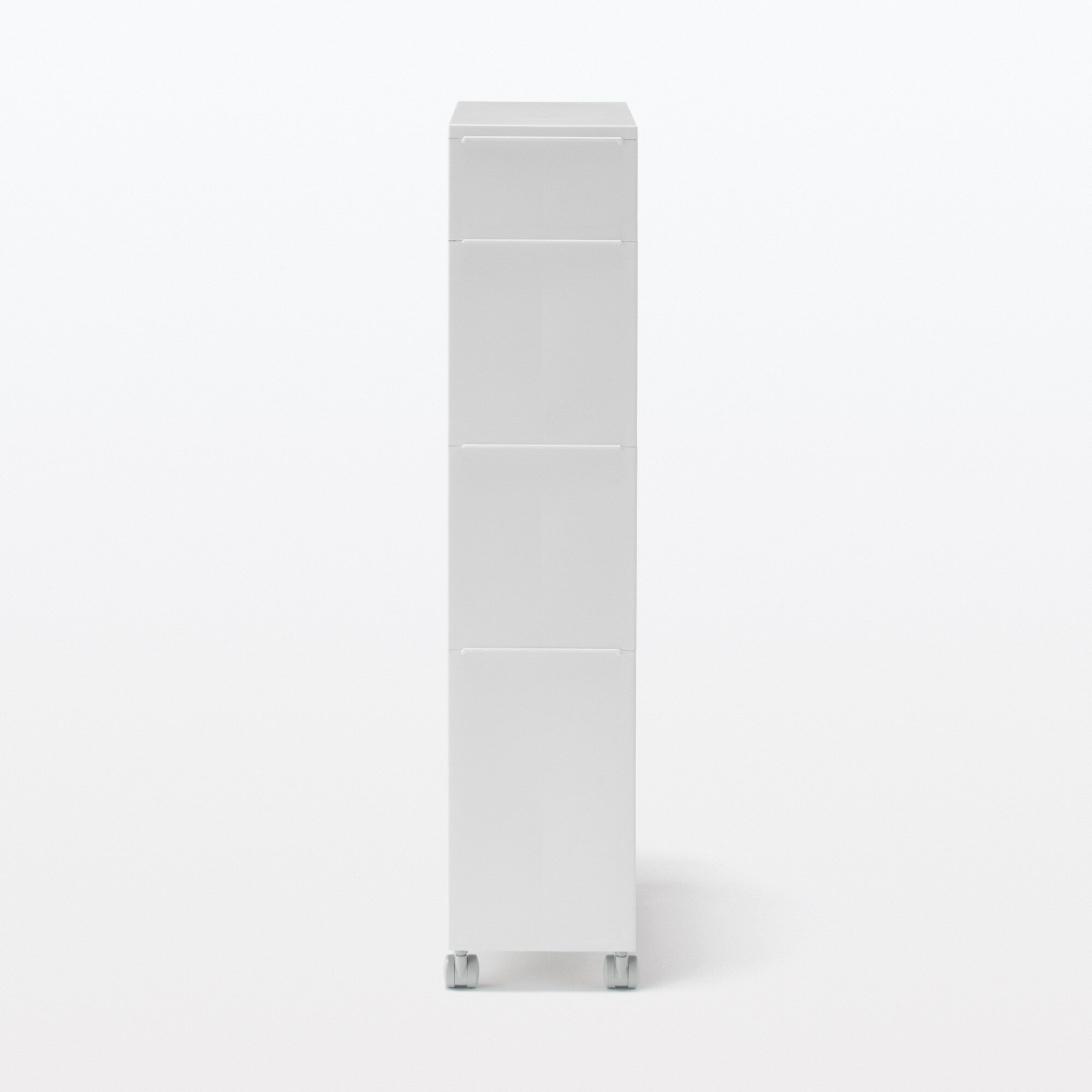 Polypropylene Stocker with Caster #2 - White Gray 4 Tier