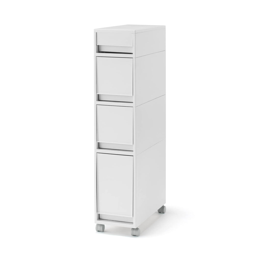 Polypropylene Stocker with Caster #2 - White Gray 4 Tier