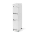 Polypropylene Stocker with Caster #2 - White Gray 4 Tier