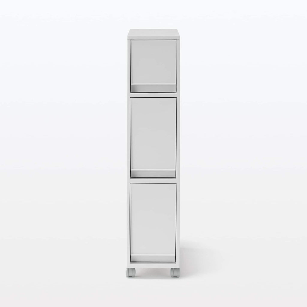 Polypropylene Stocker with Caster #1 - White Gray 3 Tier