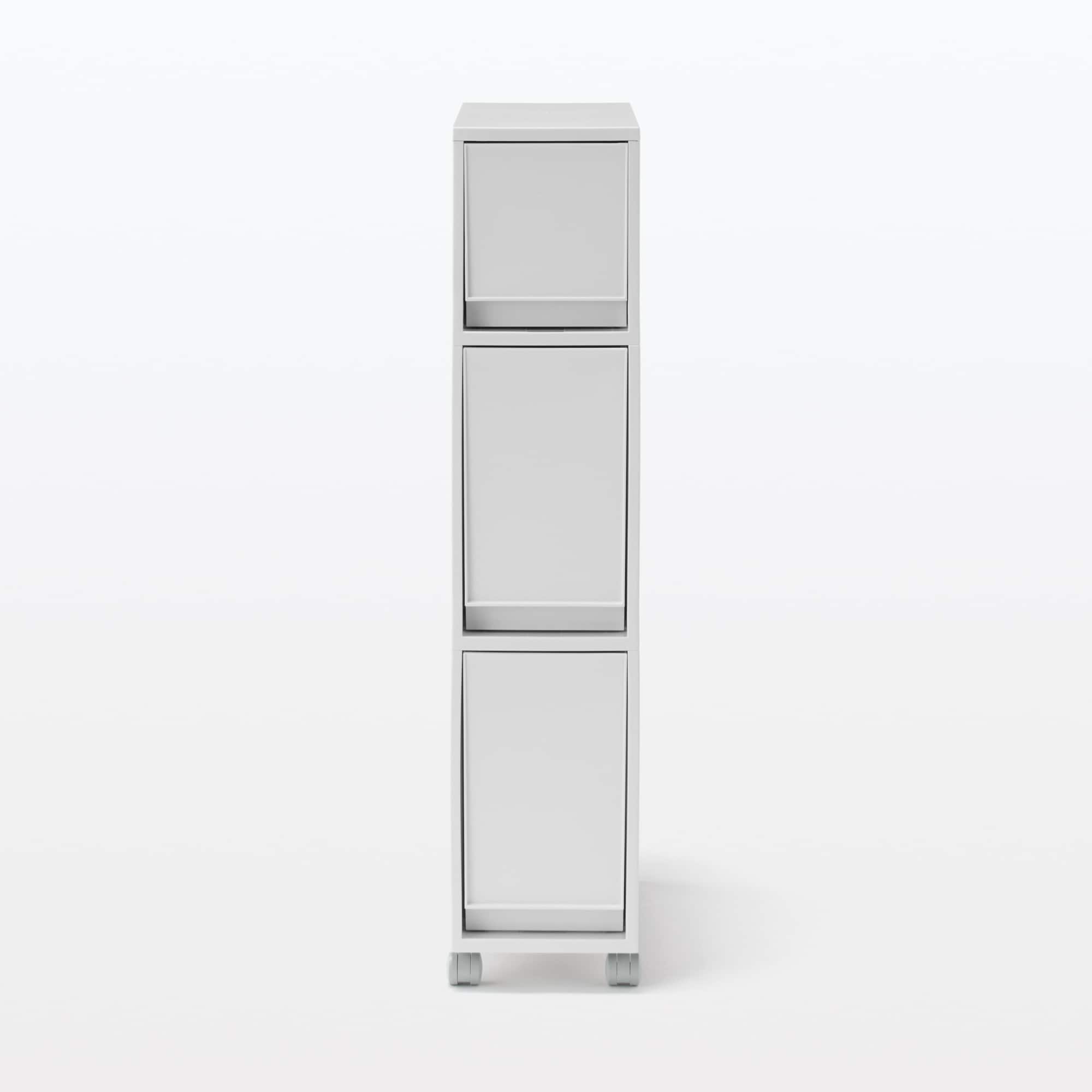 Polypropylene Stocker with Caster #1 - White Gray 3 Tier