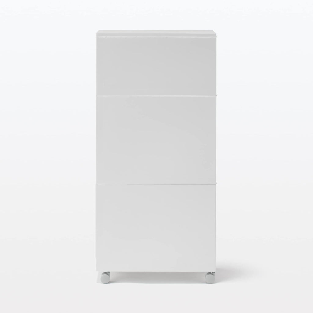 Polypropylene Stocker with Caster #1 - White Gray 3 Tier