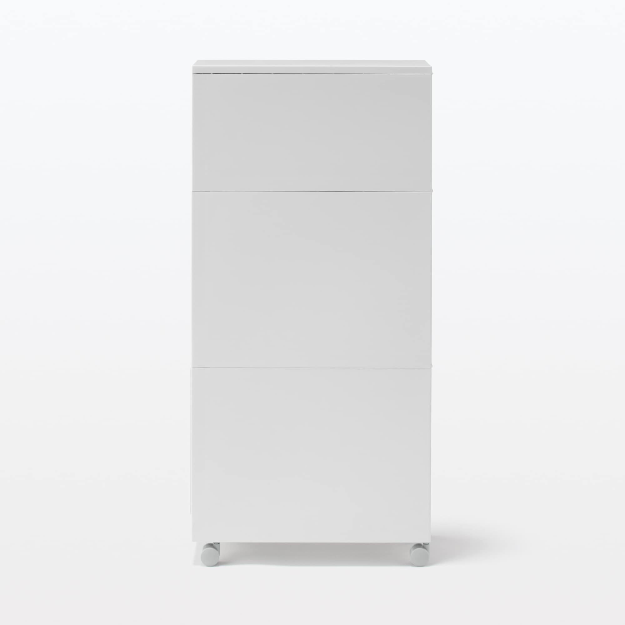 Polypropylene Stocker with Caster #1 - White Gray 3 Tier