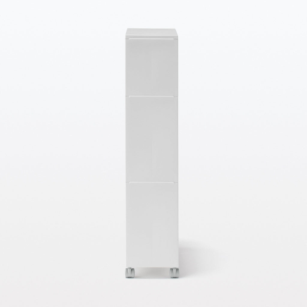 Polypropylene Stocker with Caster #1 - White Gray 3 Tier