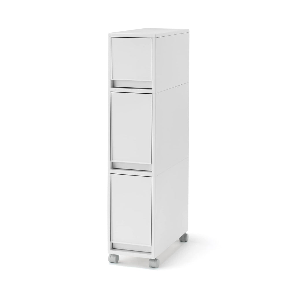 Polypropylene Stocker with Caster #1 - White Gray 3 Tier
