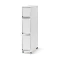 Polypropylene Stocker with Caster #1 - White Gray 3 Tier