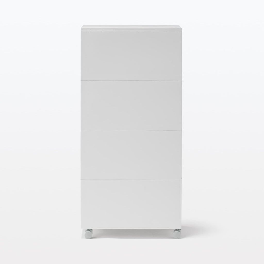 Polypropylene Stocker with Caster - White Gray 4 Tier