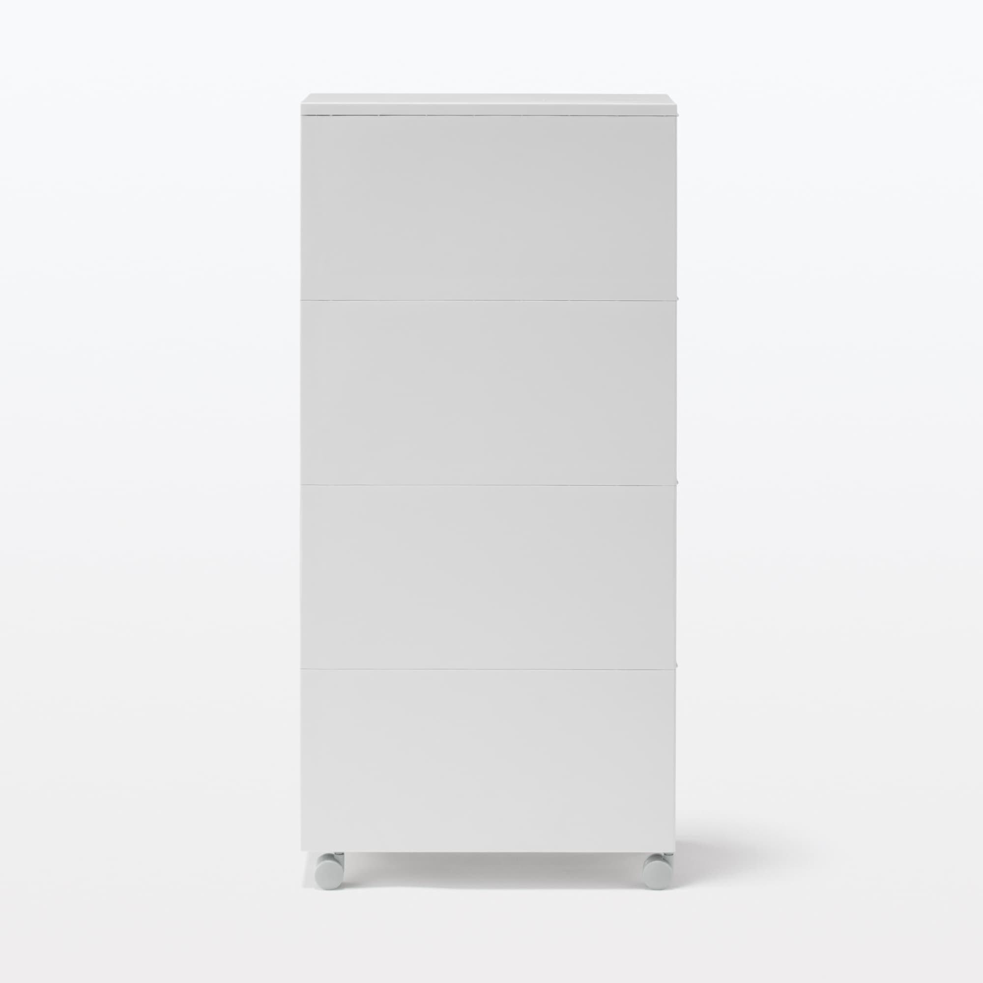 Polypropylene Stocker with Caster - White Gray 4 Tier