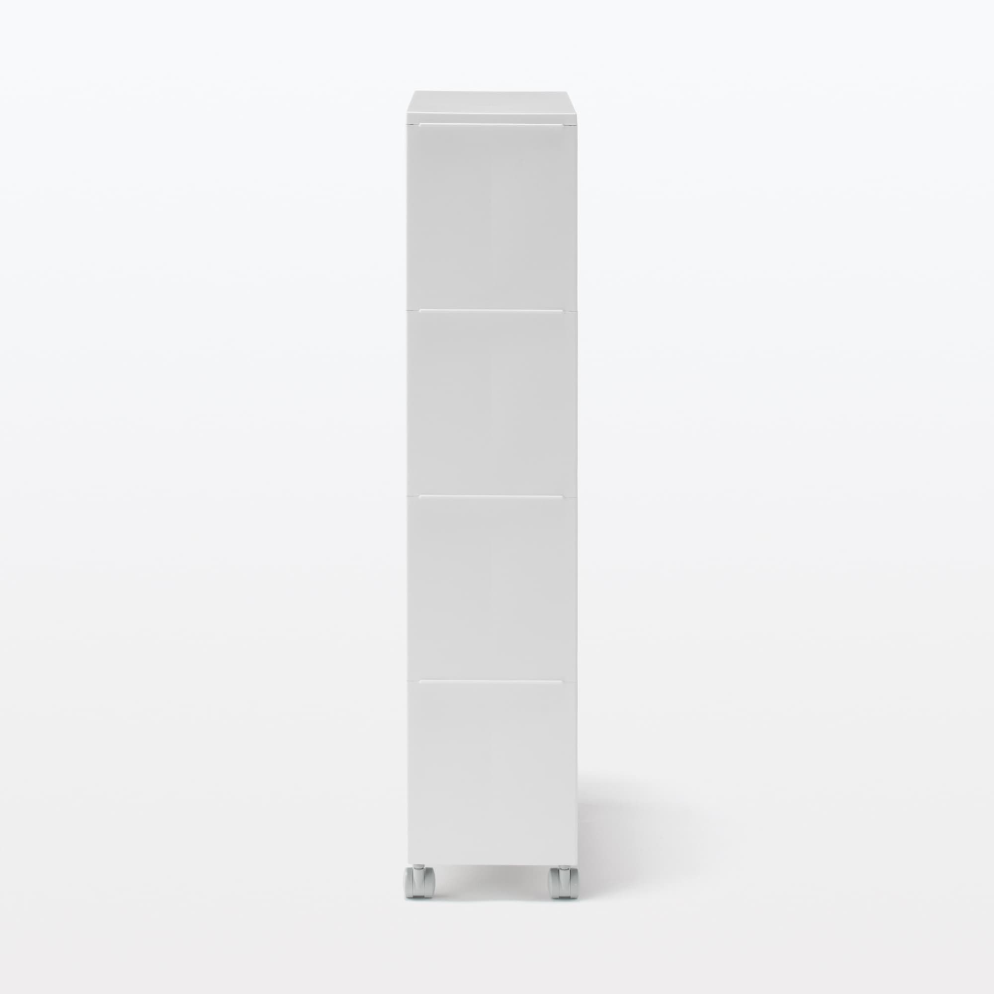Polypropylene Stocker with Caster - White Gray 4 Tier