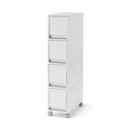Polypropylene Stocker with Caster - White Gray 4 Tier
