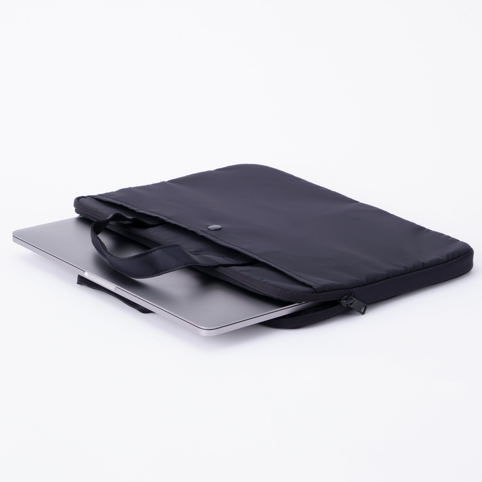 Parachute Cloth Wide Laptop Bag - Black