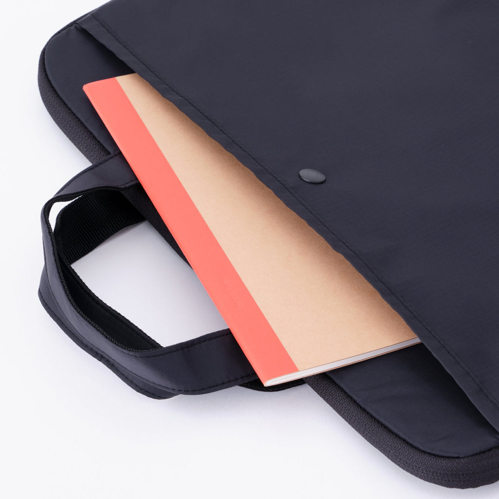 Parachute Cloth Wide Laptop Bag - Black