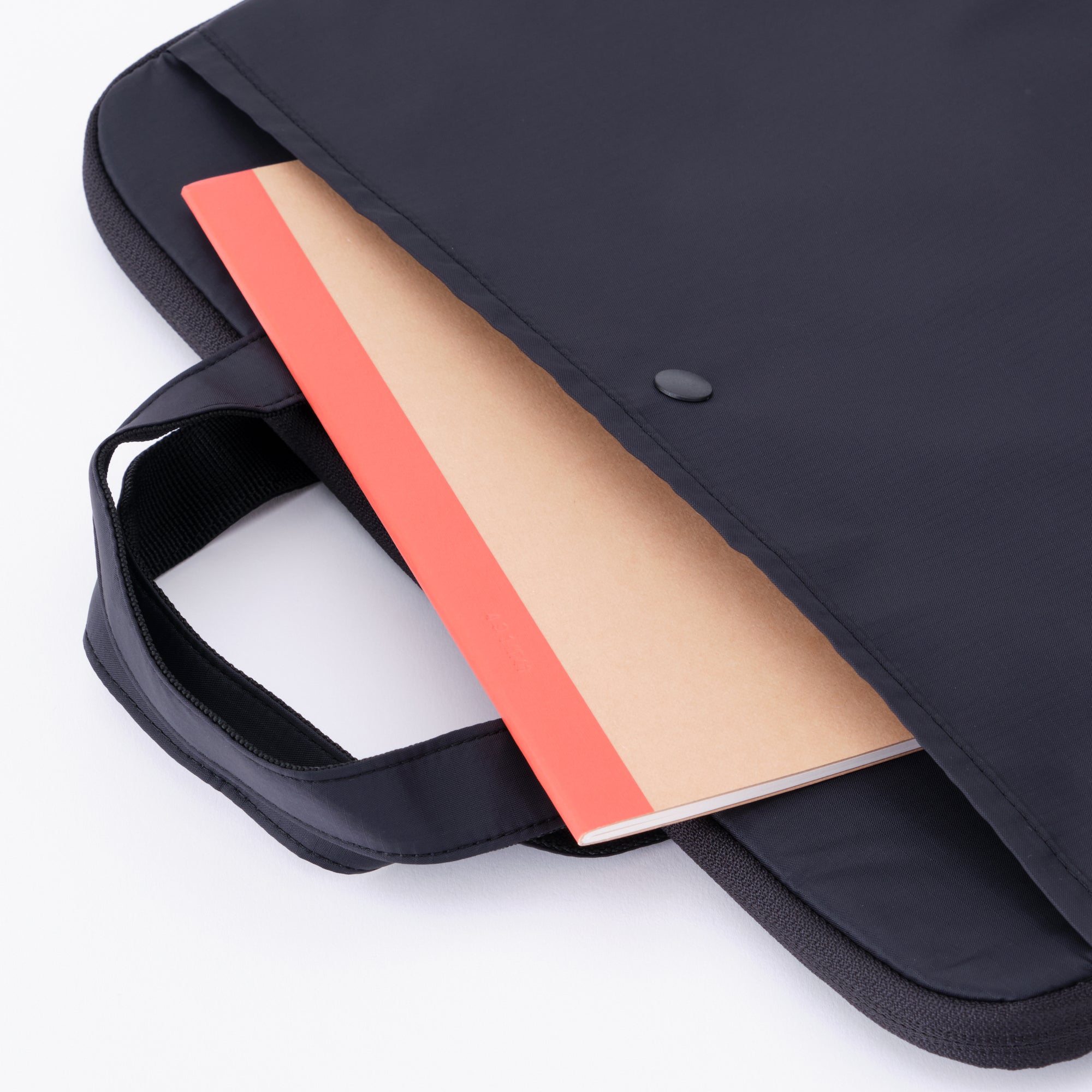 Parachute Cloth Wide Laptop Bag - Black