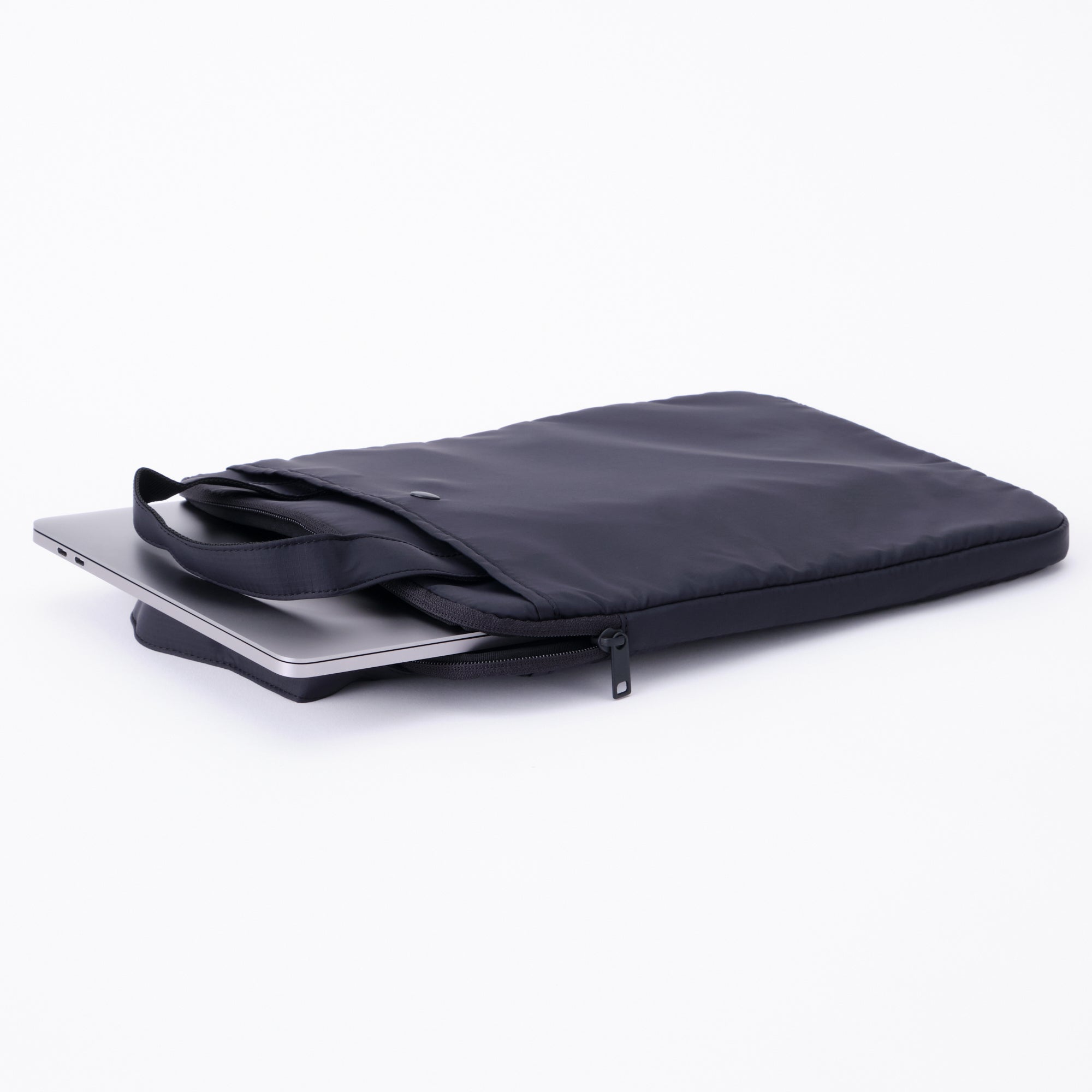 Parachute Cloth Tall Laptop Bag - Black