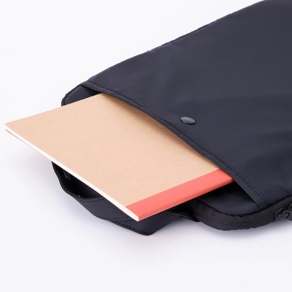Parachute Cloth Tall Laptop Bag - Black