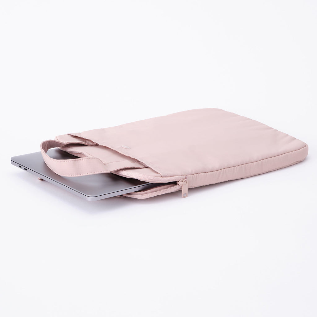 Parachute Cloth Tall Laptop Bag - Pink Beige