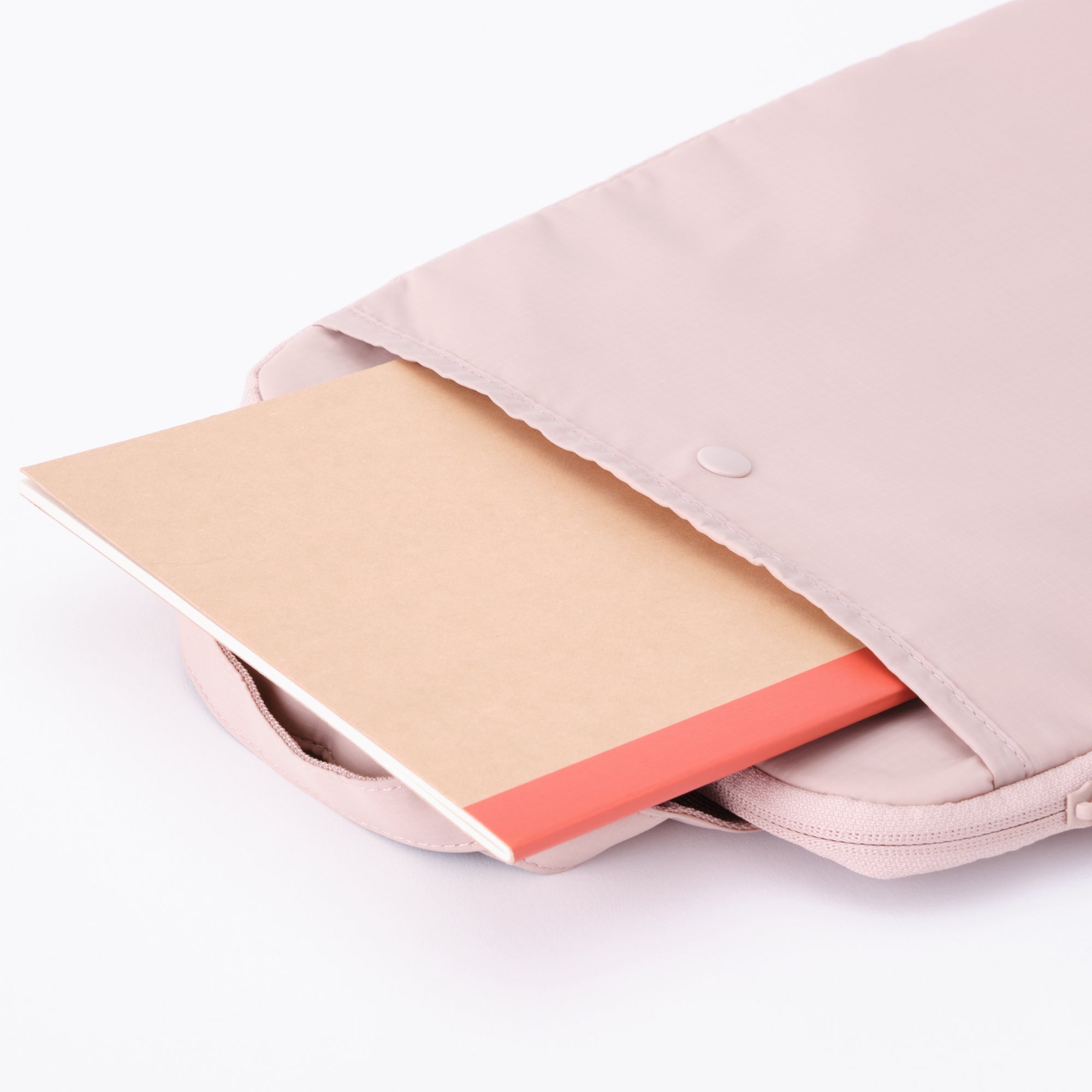 Parachute Cloth Tall Laptop Bag - Pink Beige