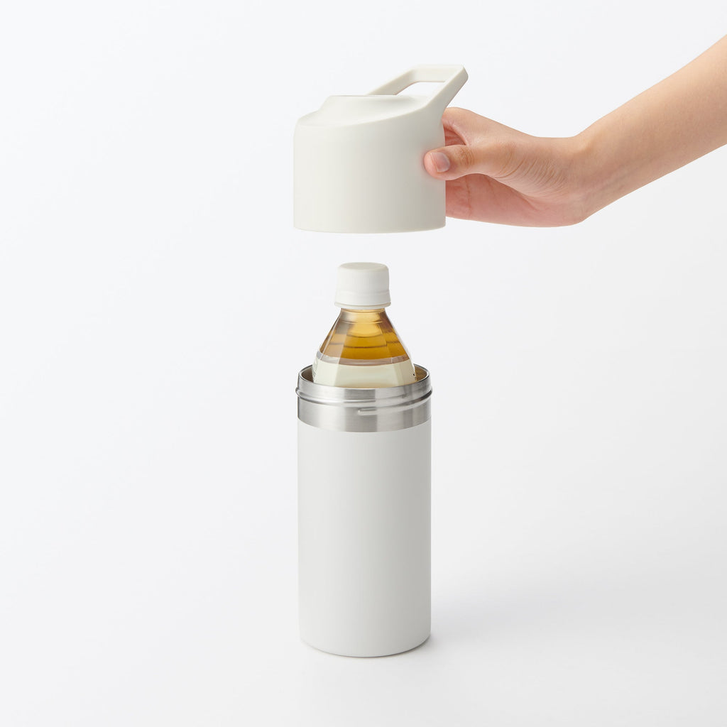 Keep Cold Insulated Plastic Bottle Holder - White