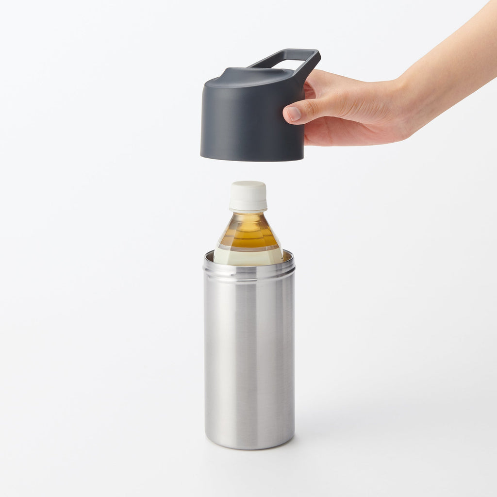 Keep Cold Insulated Plastic Bottle Holder - Black