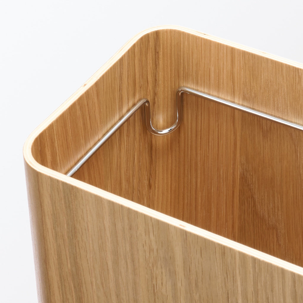 Wooden Dust Bin with Wire Frame Square