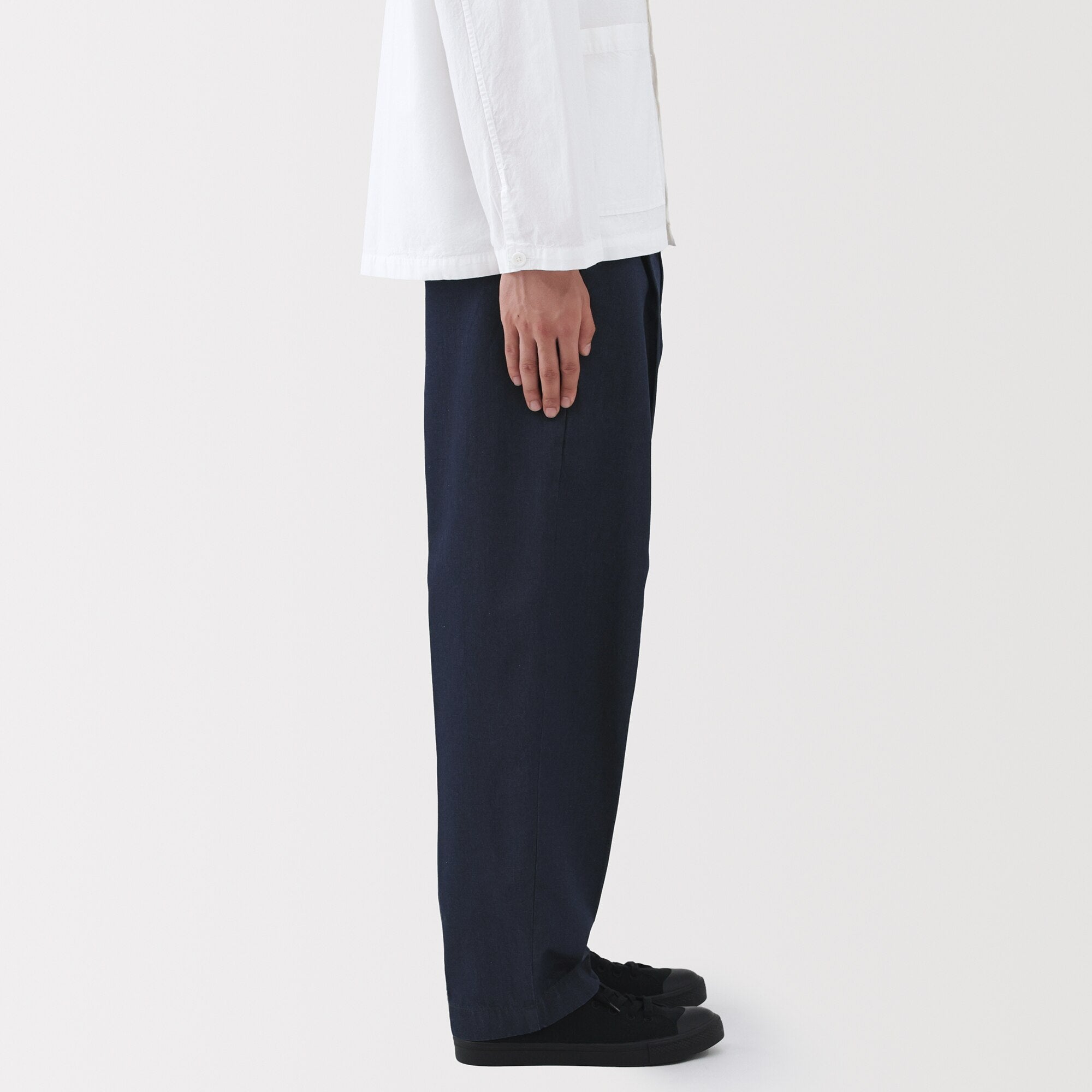Cotton Denim Wide Pants