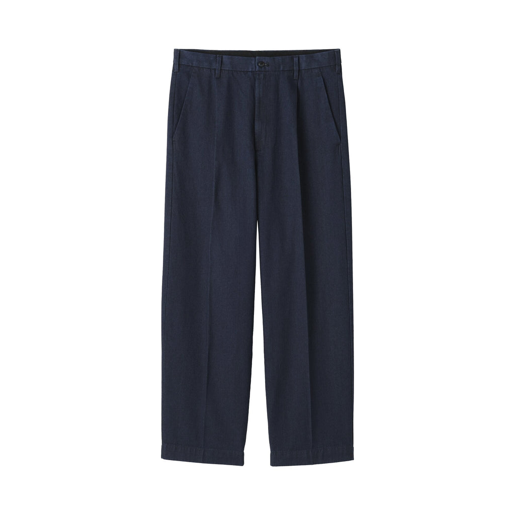 Cotton Denim Wide Pants