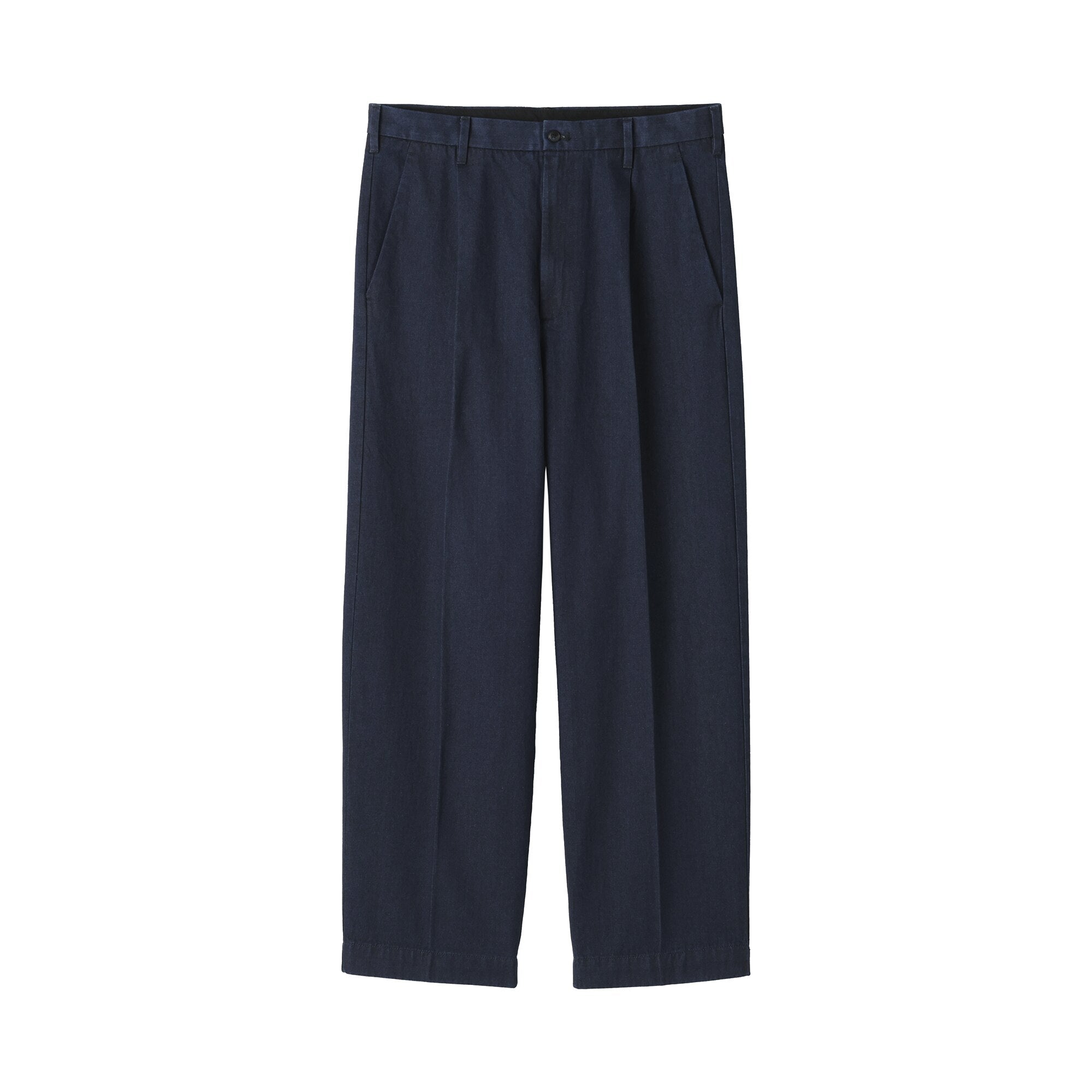 Cotton Denim Wide Pants