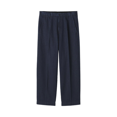 Cotton Denim Wide Pants