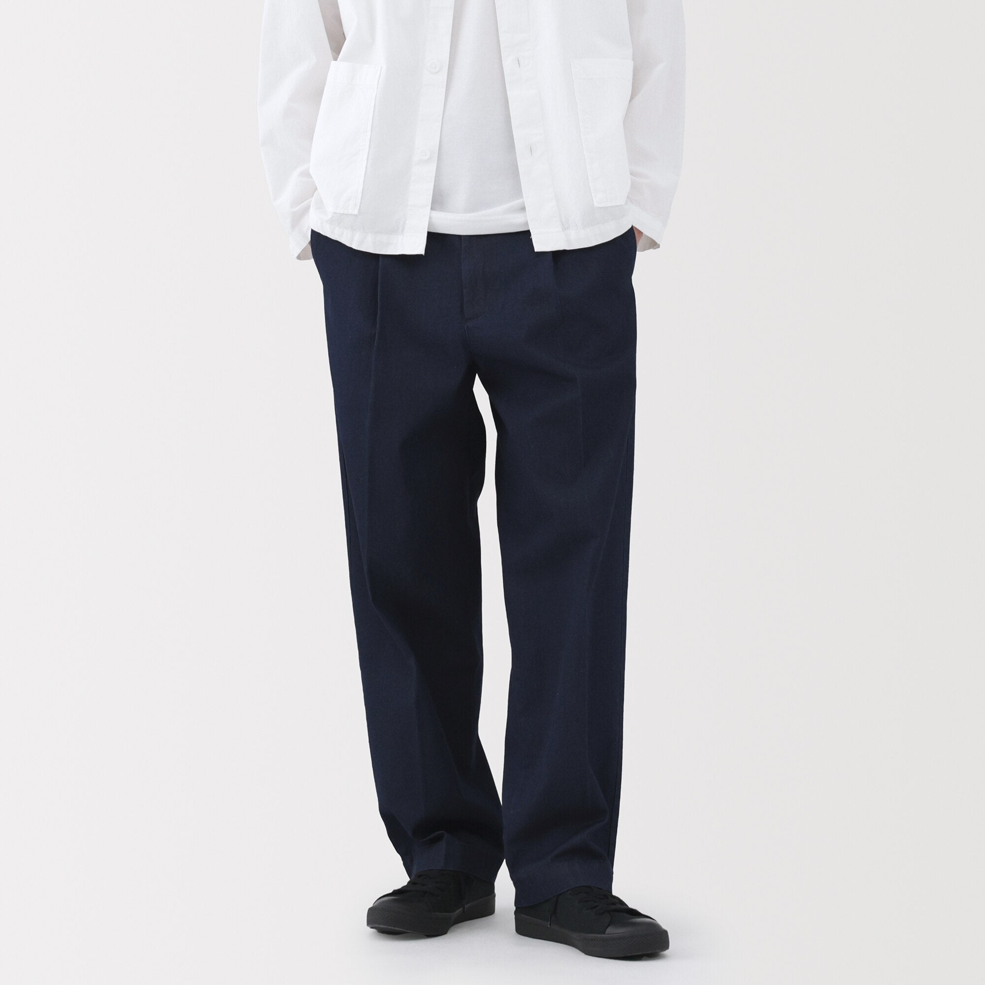 Cotton Denim Wide Pants