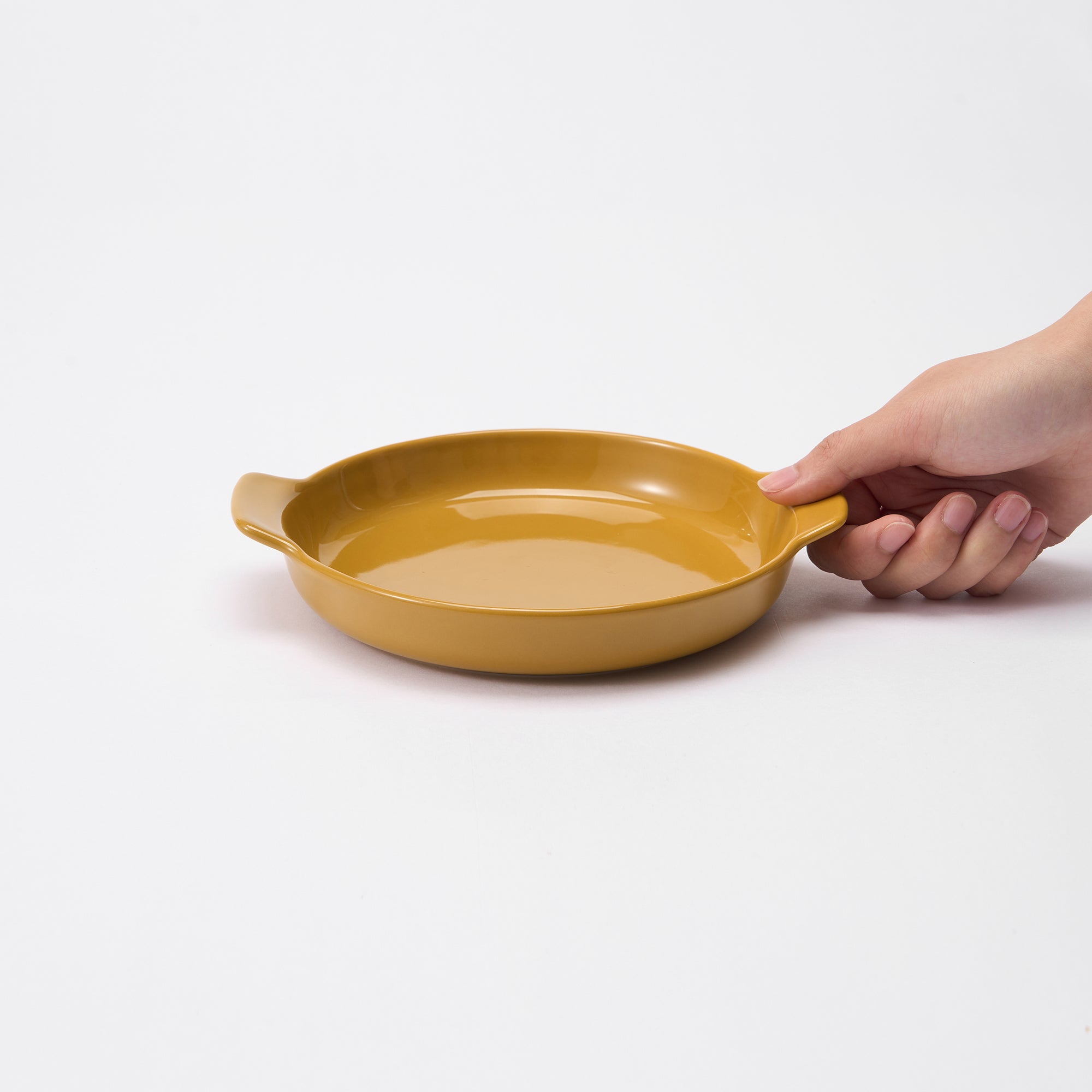 Stoneware Plate Dia. 6.7 - Mustard Yellow