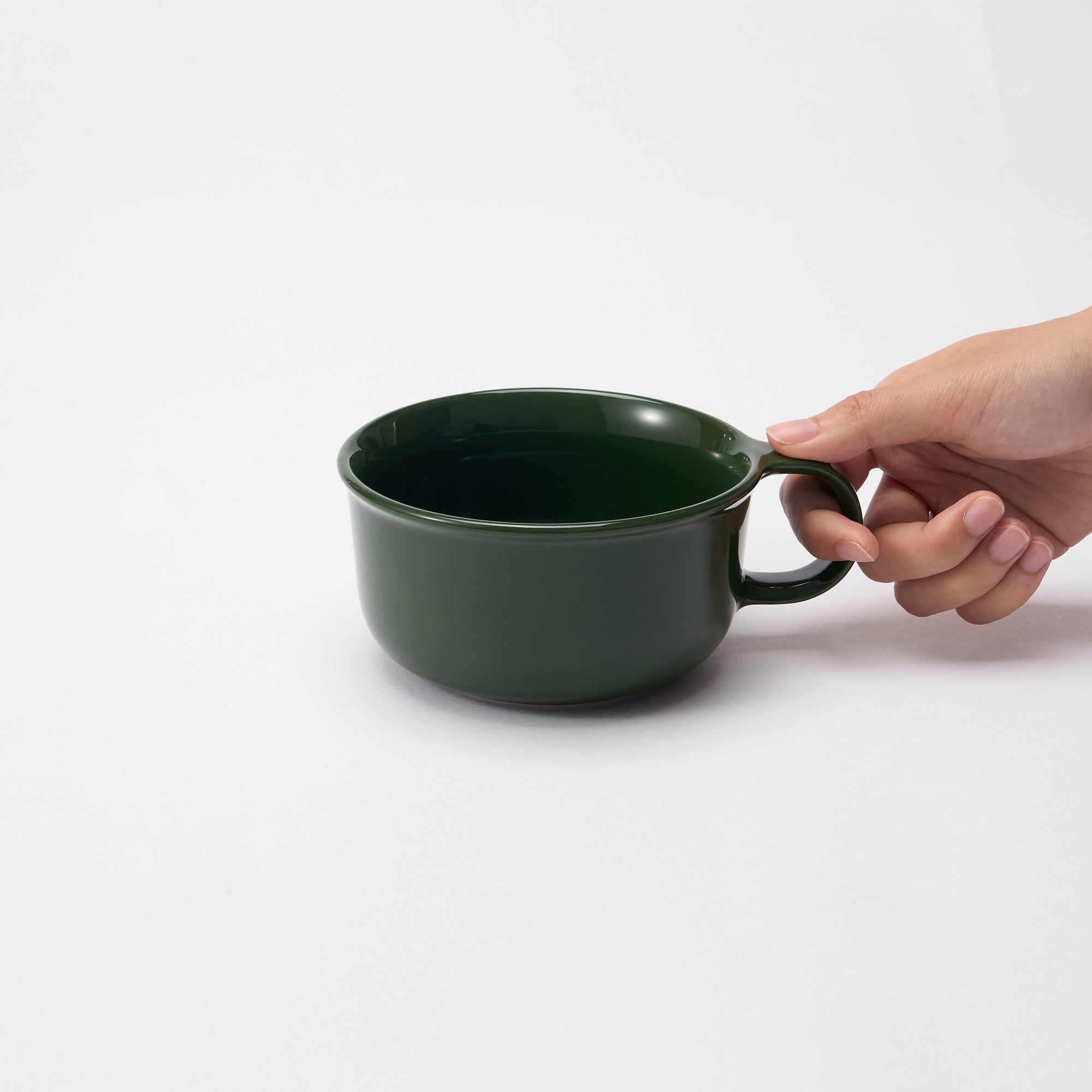 Stoneware Soup Mug Cup - Dark Green