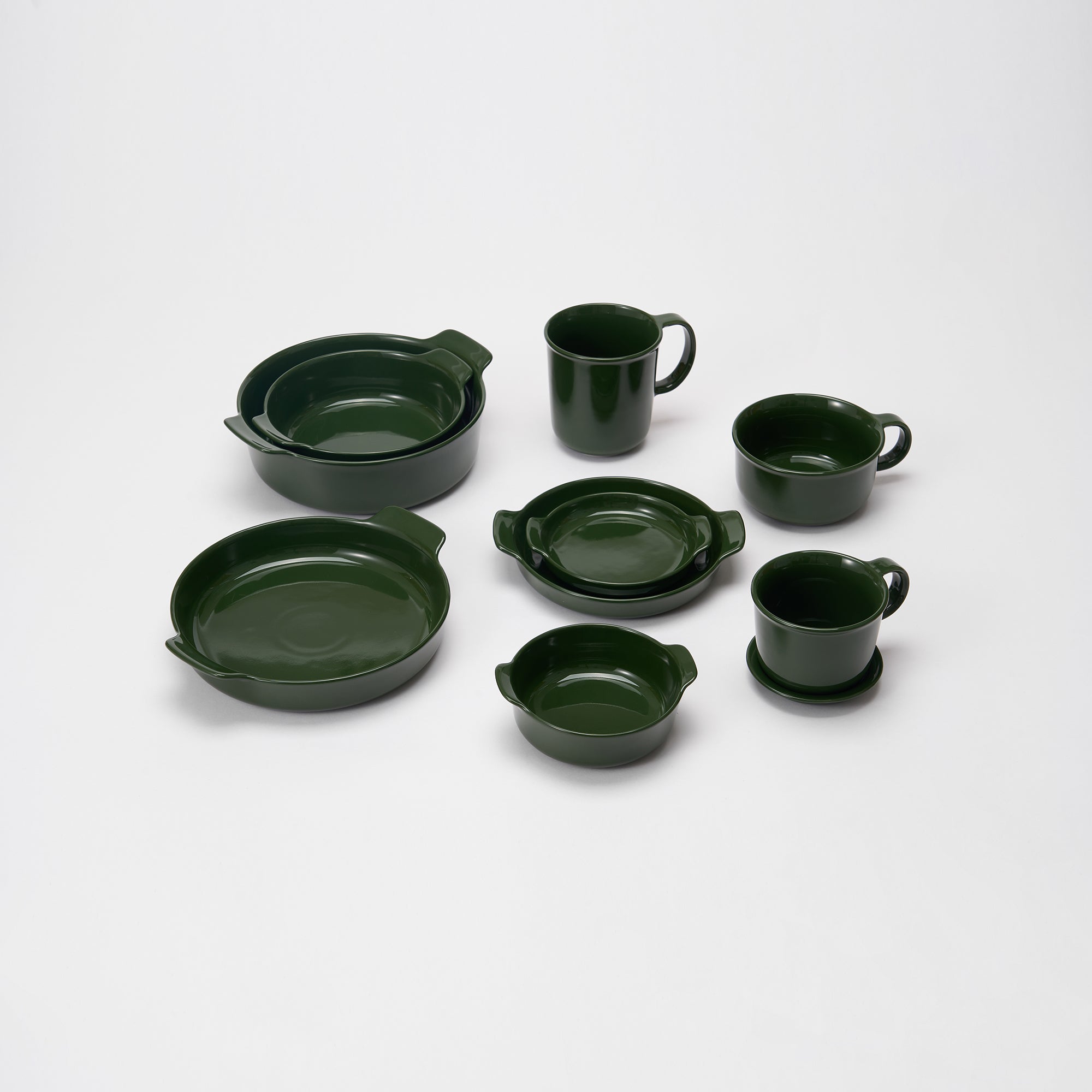 Stoneware Plate Dia. 5 - Dark Green